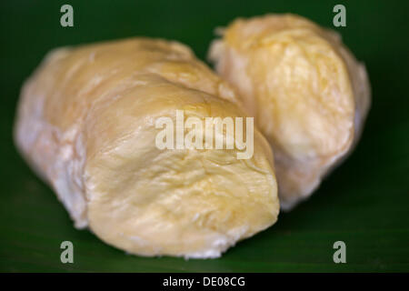 Flesh of the durian fruit Stock Photo