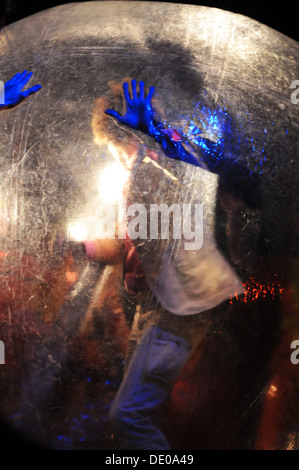 Wayne Coyne of The Flaming Lips performs at Jam on the River in Philadelphia on May 24 2008. Stock Photo