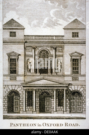Front view of the Pantheon, Oxford Street, Westminster, London, 1814. Artist: Anon Stock Photo