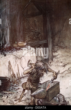 Siegfried by Richard Wagner. The dwarf Mime forges a sword ...