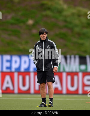 Torshavn, Faroe. 09th Sep, 2013. Germany's head coach Joachim Löw during a training session of the German national soccer team at the Torsvollur stadium in Torshavn, Faroe, 09 September 2013. Germany plays Faroe Islands for a World Cup qualifier on 10 September. Photo: Thomas Eisenhuth/dpa/Alamy Live News Stock Photo