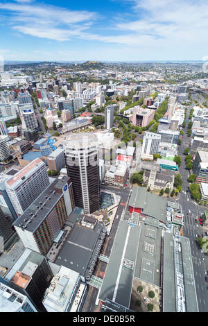 View from Skytower over Auckland towards Mount Eden Stock Photo