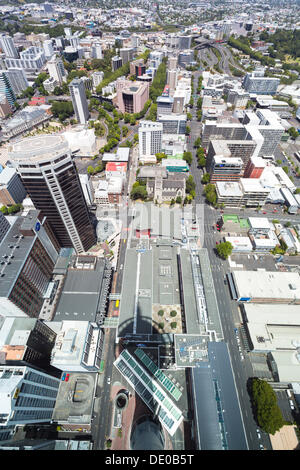 View from Skytower over Auckland Stock Photo