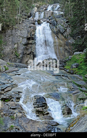 Waterfalls near the Pont d'Espagne, the Spanish bridge, Cauterets, Midi-Pyrénées region, Pyrenees, national park Stock Photo