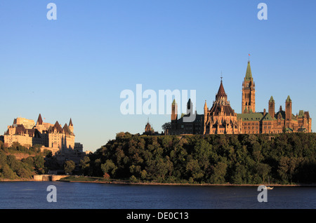 Canada, Ontario, Ottawa, Parliament, Ottawa River, Chateau Laurier Hotel, Stock Photo