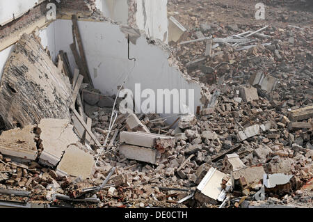 Debris, demolition of a house Stock Photo