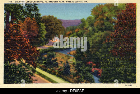 View on Lincoln Drive, Fairmount Park, Philadelphia, Pennsylvania, USA, 1933. Artist: Unknown Stock Photo