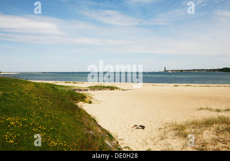 View towards Kiel Fjord, Friedrichsort, Kiel-Friedrichsort, Kiel, Baltic Sea, Schleswig-Holstein Stock Photo