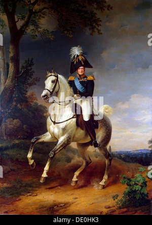 'Equestrian Portrait of Emperor Alexander I', (1777-1825), 1837.  Artist: Franz Kruguer Stock Photo