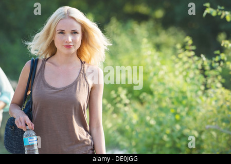 Young woman on the move Stock Photo