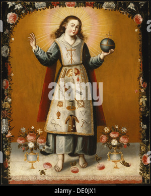 Jesus Christ carrying a boy on his shoulders with a girl sitting on the ...