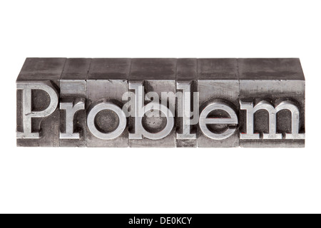 Old lead letters forming the word "Problem" Stock Photo