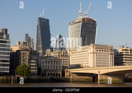 20 Fenchurch Street (Walkie-Talkie) & 122 Leadenhall Street (Cheesegrater) Skyscrapers under construction - City of London Stock Photo