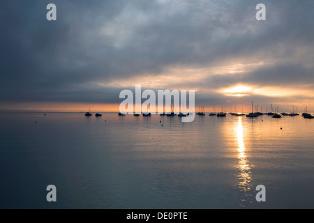 Early morning mood on Lake Constance near Landschlacht, Switzerland, Europe, PublicGround Stock Photo
