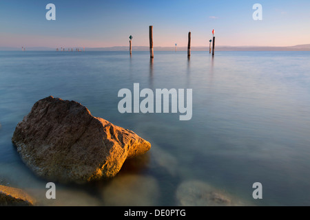 Early morning mood in the port of Guettingen, Lake Constance, Switzerland, Europe, PublicGround Stock Photo