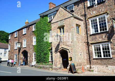 15th century The Luttrell Arms, High Street, Dunster, Somerset, England, United Kingdom Stock Photo