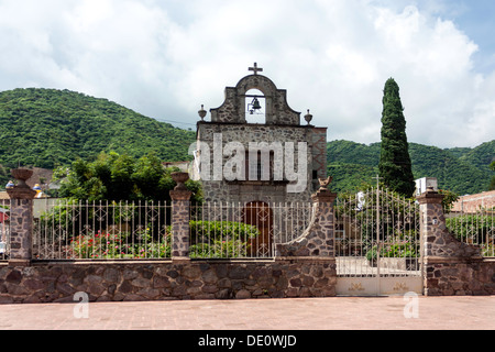 Capilla de la Virgen del Rosario, found on north side of plaza in Ajijic dates to 18th century. Stock Photo