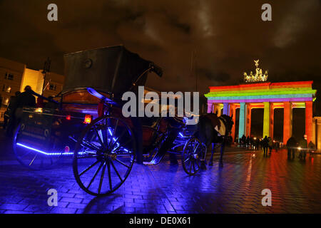 The Brandenburg Gate at the Festival of Lights, Berlin Stock Photo