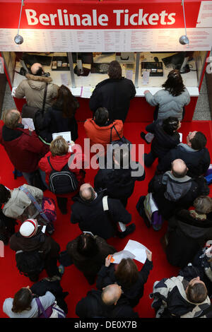 Queuing for cinema tickets at the Berlinale, Berlin International Film Festival Stock Photo