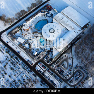 Aerial photo, Maximare adventure pool in the snow, Hamm, Ruhr Area, North Rhine-Westphalia Stock Photo