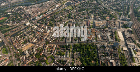 Aerial view, panoramic view of Duisburg, Ruhr Area, North Rhine-Westphalia Stock Photo