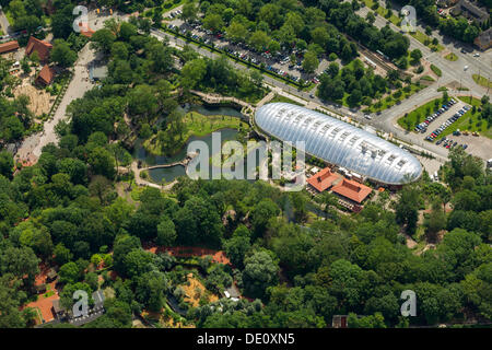 Aerial view, ZOOM Erlebniswelt world of experience, Gelsenkirchen Zoo, Arizona world of experience, Gelsenkirchen, Ruhr area Stock Photo