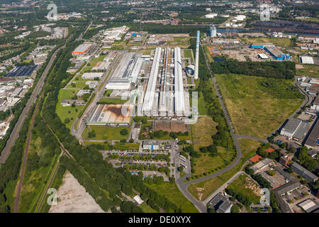 Aerial view, aluminium smelting plant, Econova industrial estate, Bergeborbeck, Essen, Ruhr area, North Rhine-Westphalia Stock Photo