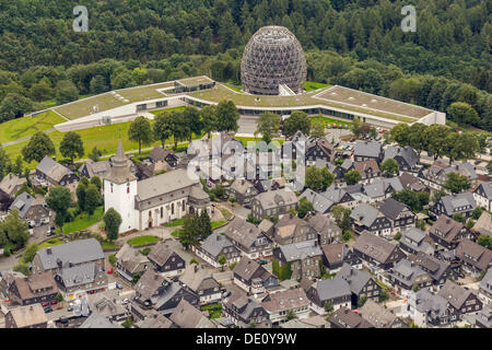 Aerial view, historic district, city centre, Parish Church of St. Jakobus, Winterberg, Sauerland region, North Rhine-Westphalia Stock Photo