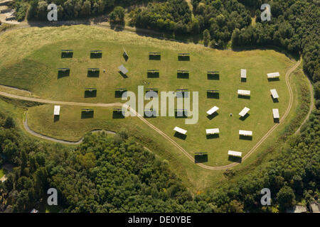 Aerial view, solar panels, Deponie Donnerberg dumpsite, Bottrop, Ruhr area, North Rhine-Westphalia Stock Photo