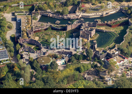 Aerial view, Zoom Erlebniswelt zoo, Gelsenkirchen, Ruhr area, North Rhine-Westphalia Stock Photo