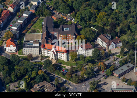 Aerial view, St. Marien Hospital, Gelsenkirchen-Buer, Ruhr area, North Rhine-Westphalia Stock Photo