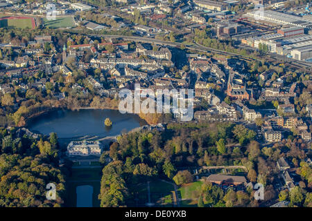 Aerial view, Benrath with Schloss Benrath Palace, Duesseldorf, Lower Rhine, North Rhine-Westphalia Stock Photo