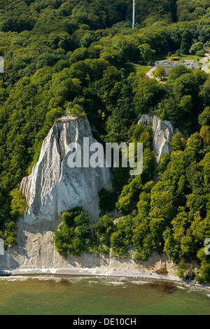 Aerial view, chalk cliffs, observation deck of Sassnitz on the island of Ruegen Stock Photo