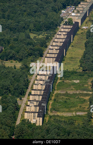 Aerial view, KdF Bad Prora beach resort, Kraft durch Freude, German for Strength through Joy, former resort of the National Stock Photo