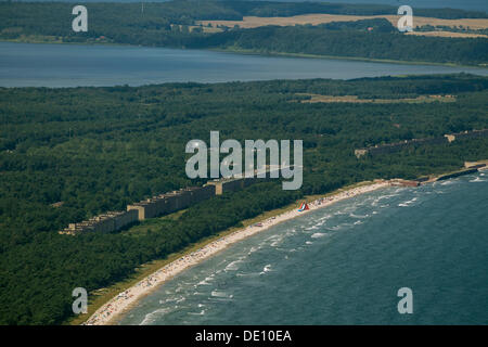 Aerial view, KdF Bad Prora beach resort, Kraft durch Freude, German for Strength through Joy, former resort of the National Stock Photo