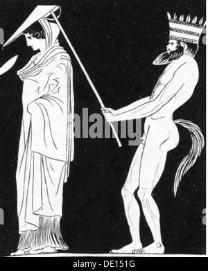 fashion,accessories,Greek lady with satyr carrying shade,after Ancient Greek vase,wood engraving,19th century,19th century,ancient world,ancient times,Greece,graphic,graphics,caricature,caricatures,humor,humour,satire,shade,shades,sunshade,sunshades,full length,standing,holding,hold,servant,servants,manservant,menservants,satyr,mythological creatures,mythical creature,fabulous creature,fabulous being,mythological creature,mythical creatures,fabulous creatures,fabulous beings,fabulous animal,fabulous animals,crown,crowns,,Additional-Rights-Clearences-Not Available Stock Photo