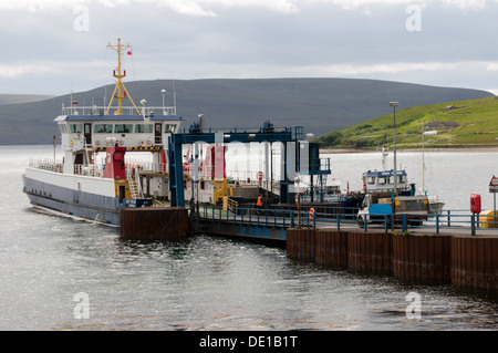 ferry houton hoy head mv terminal orkney alamy boarding traffic local