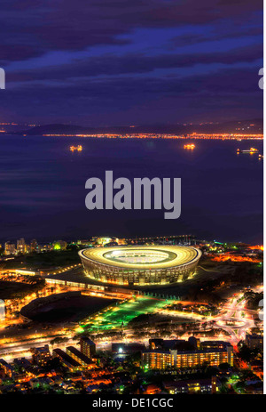 geography / travel, South Africa, Cape Town, view from the Signal Hill towards the football stadium in the evening, Additional-Rights-Clearance-Info-Not-Available Stock Photo