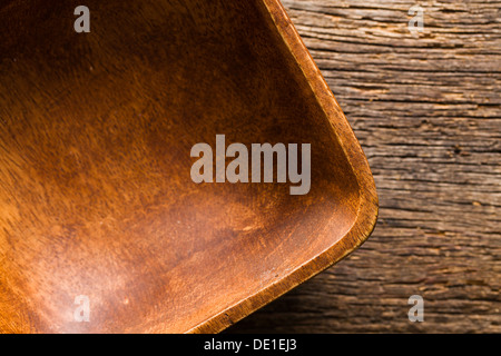 the closeup of wooden bowl Stock Photo