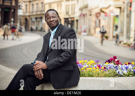 Halle, Germany, Karamba Diaby, Bundestag candidate of the SPD for Halle an der Saale Stock Photo