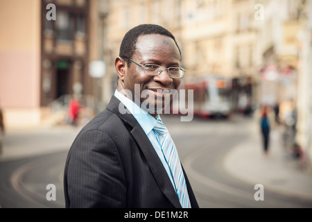 Halle, Germany, Karamba Diaby, Bundestag candidate of the SPD for Halle an der Saale Stock Photo