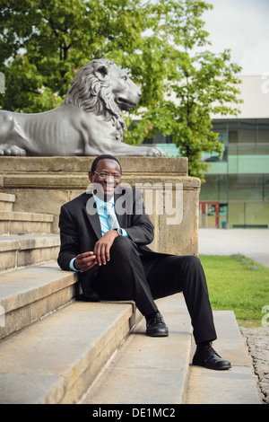 Halle, Germany, Karamba Diaby, Bundestag candidate of the SPD for Halle an der Saale Stock Photo