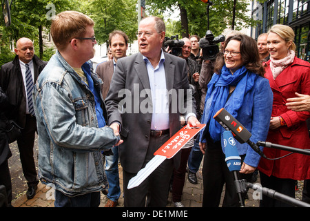Berlin, Germany, the start of the Young Socialists campaign tour at Willy- Brandt-Haus Stock Photo
