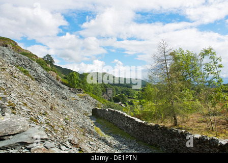 Old slate quarry above the village of Chapel Stile, Langdale, Lake District National Park, Cumbria, England UK Stock Photo