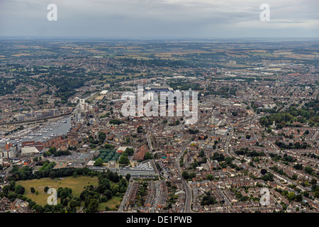 Aerial photograph of Ipswich town centre Stock Photo