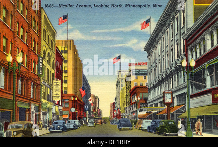 Nicollet Avenue, Minneapolis, Minnesota, USA, 1944. Artist: Unknown Stock Photo