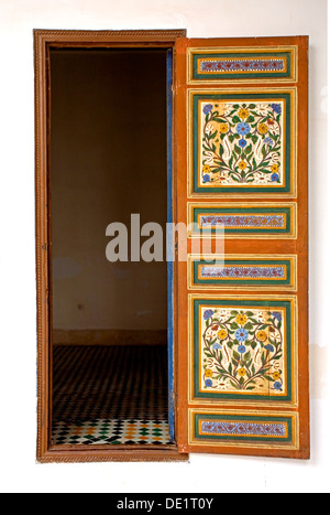 geography / travel, Morocco, Marrakech, palace de La Bahia, residence of the grand vezier Si Moussa and Ba Ahmed, door, Additional-Rights-Clearance-Info-Not-Available Stock Photo