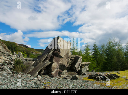 Old slate quarry above the village of Chapel Stile, Langdale, Lake District National Park, Cumbria, England UK Stock Photo