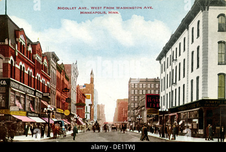 Nicollet Avenue, Minneapolis, Minnesota, USA, 1910. Artist: Unknown Stock Photo