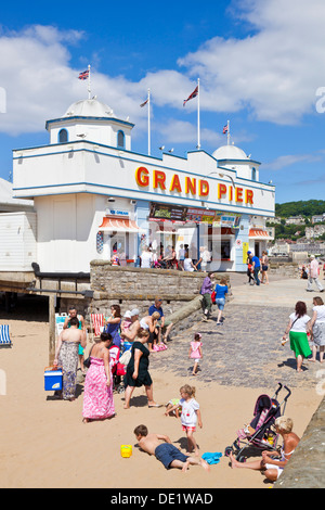 Weston Super Mare Grand Pier and beach Weston-Super-Mare Somerset England UK GB EU Europe Stock Photo